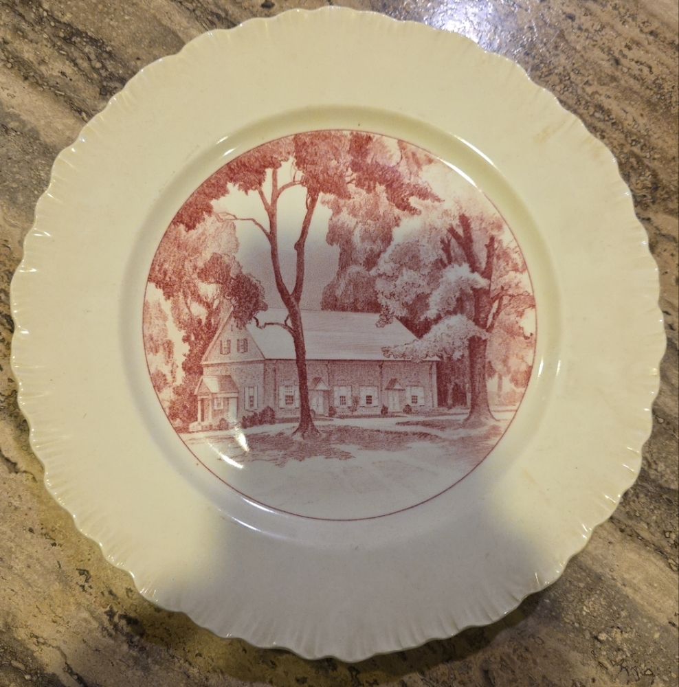 Scenic Red and Cream Wedgewood  Dinner Plate